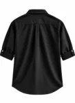 Black Button-Down Shirt with Rolled Sleeves