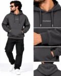 Streetwear Model in Charcoal Hoodie