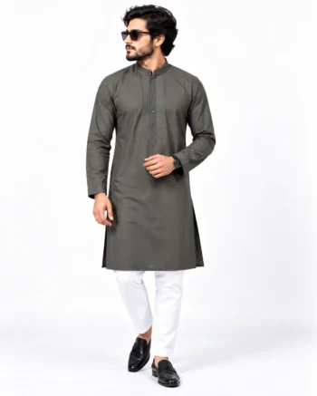 THURSDAY Grey Deluxe Cotton Panjabi