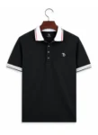 THURSDAY Men’s Black Jacquard Polo Shirt