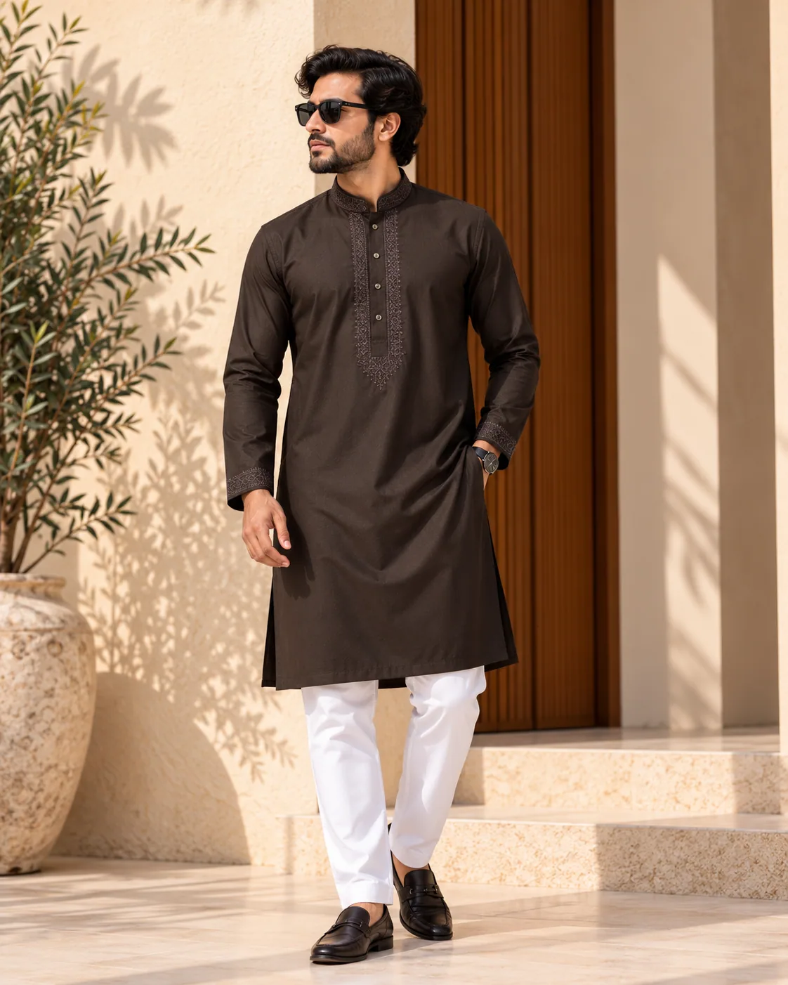 Elegant Brown Kurta by Modern Architecture