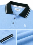 Light Blue Polo Shirt on Wooden Hanger