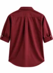 Maroon Button-Up Shirt with Label