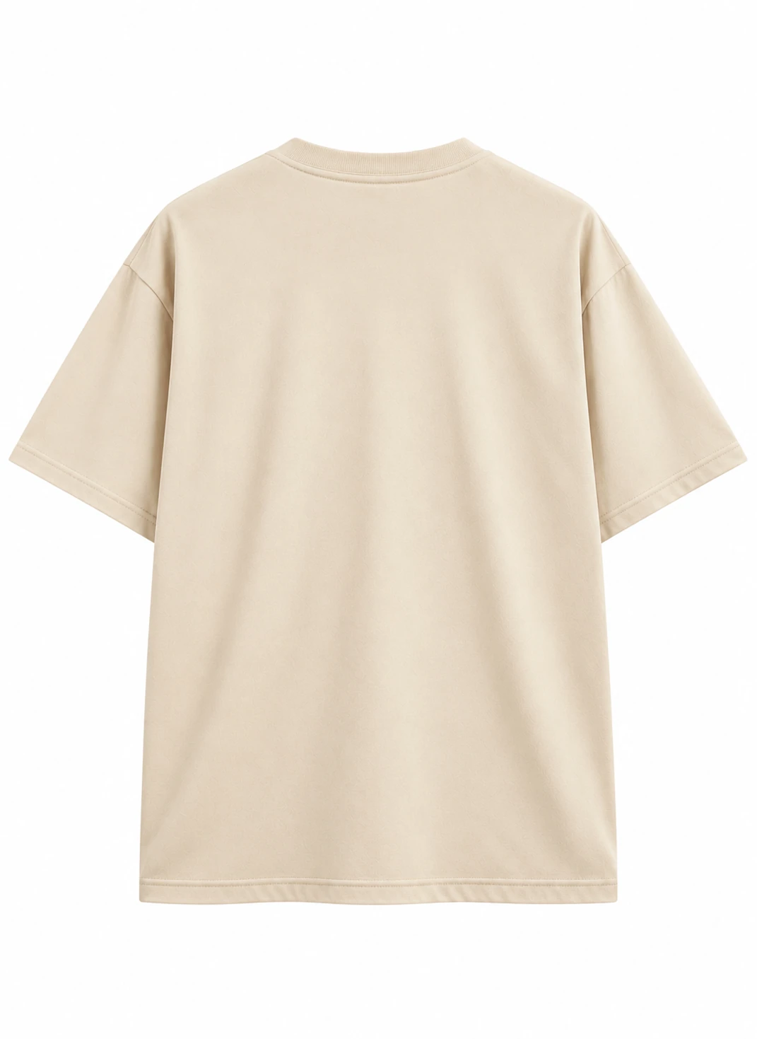 Minimalist Beige Oversized T-Shirt Back