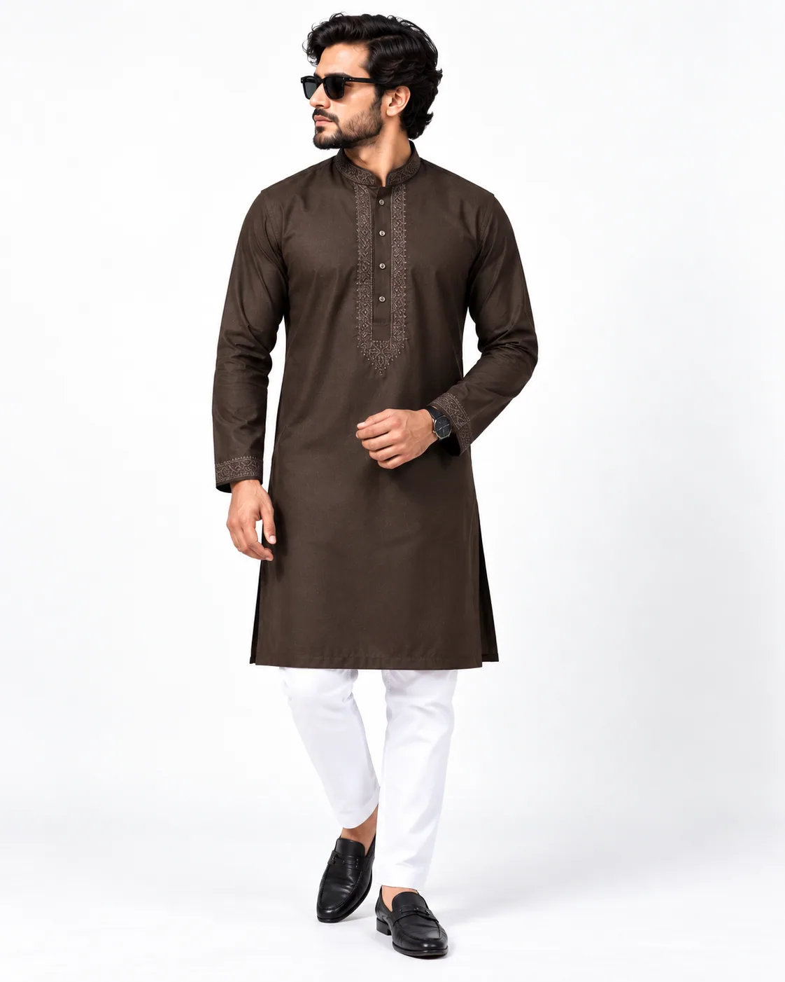Modern Brown Kurta Fashion Look