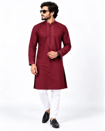 THURSDAY Classic Maroon Embroidered Panjabi