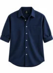 THURSDAY Navy Blue Casual Button-Down Shirt