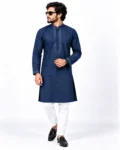 Navy Embroidered Kurta Details Elegant Embroidered Edition