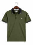THURSDAY Olive Green Jacquard Polo Shirt