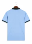 Light Blue Polo Shirt on Wooden Hanger