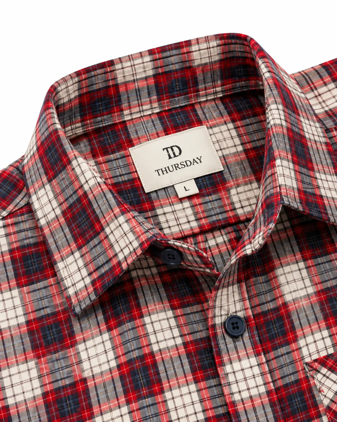 Plaid Flannel Shirt Collar Detail