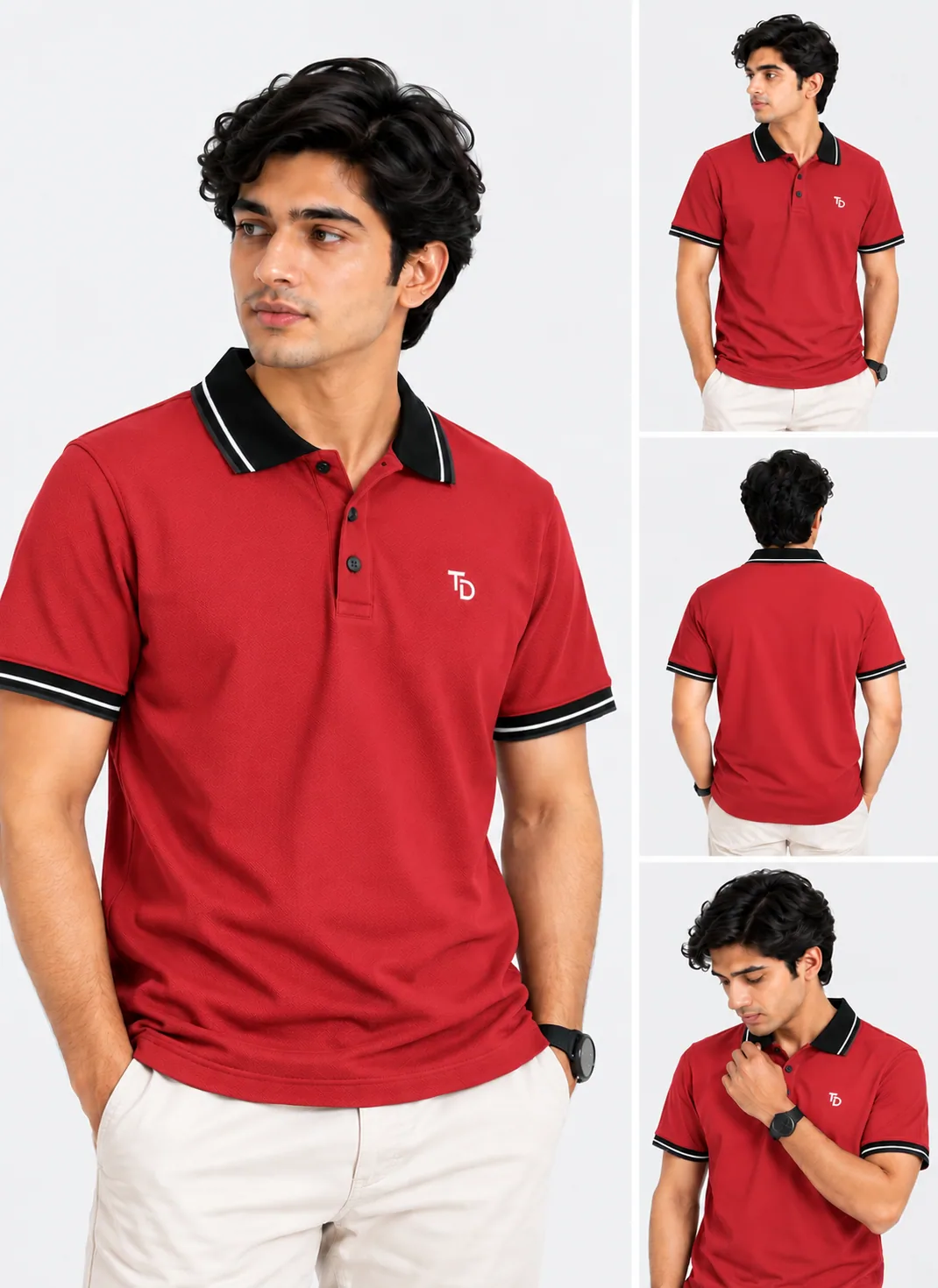 Red Polo Shirt Catalog Collage