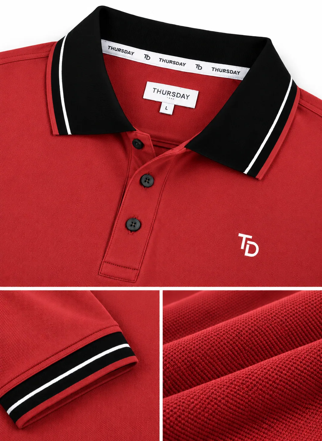 Red Thursday Polo Detail Collage