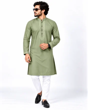 THURSDAY Sage Green Embroidered Panjabi