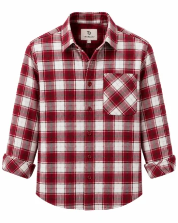 THURSDAY Maroon Men’s Check Shirt