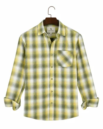THURSDAY Yellow Green Olive Check Shirt